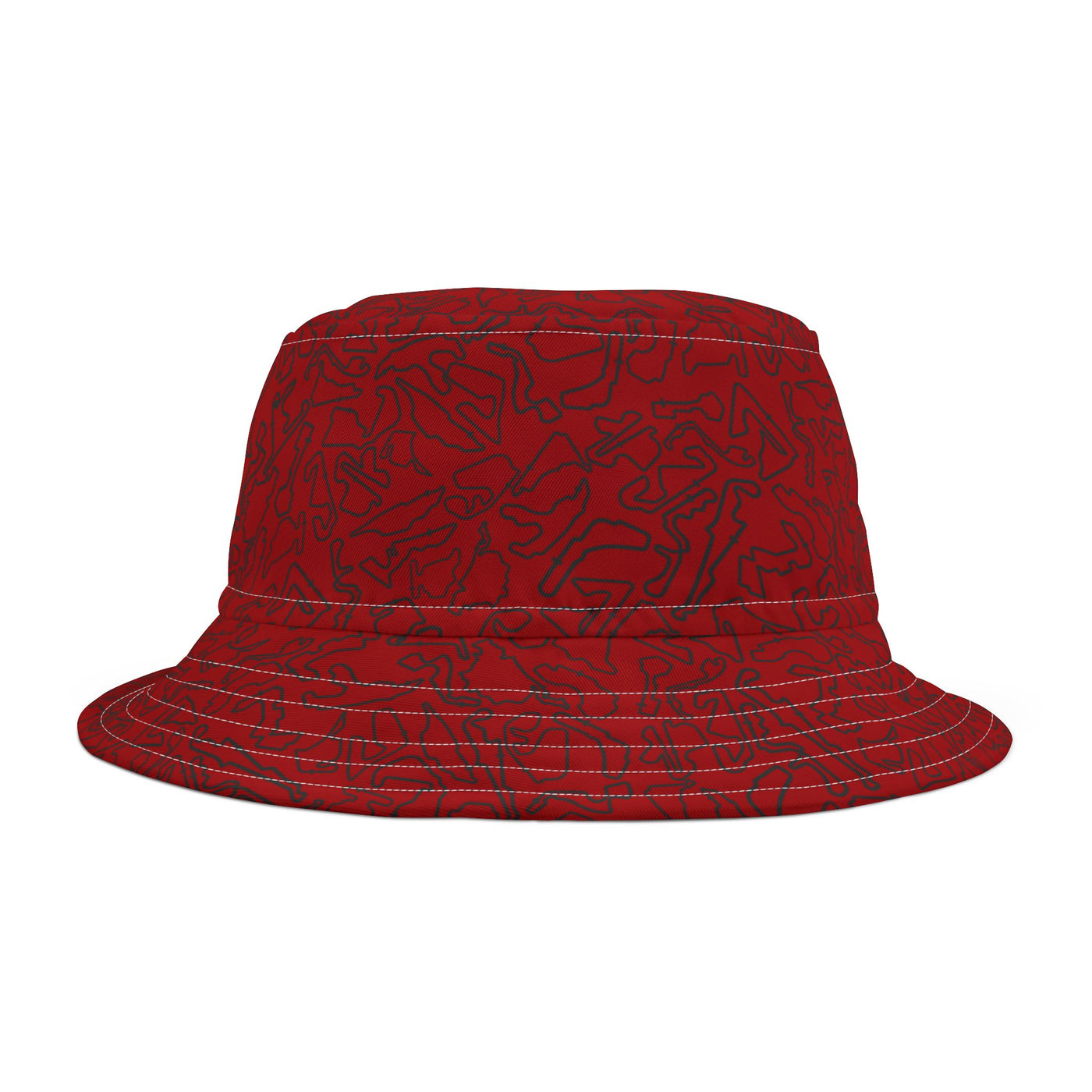 Dark Red Track Camo Bucket hat , Festival Fashion, Gift for Fashion Lovers, AOP Design