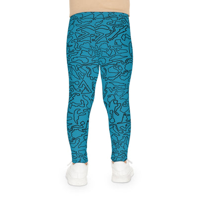 Black Teal Track print Teal kids Leggings, Activewear, Fashionable