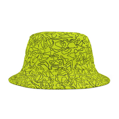 Yellow Track Camo bucket hat, Festival Fashion, Gift for Fashion Lovers, AOP Design