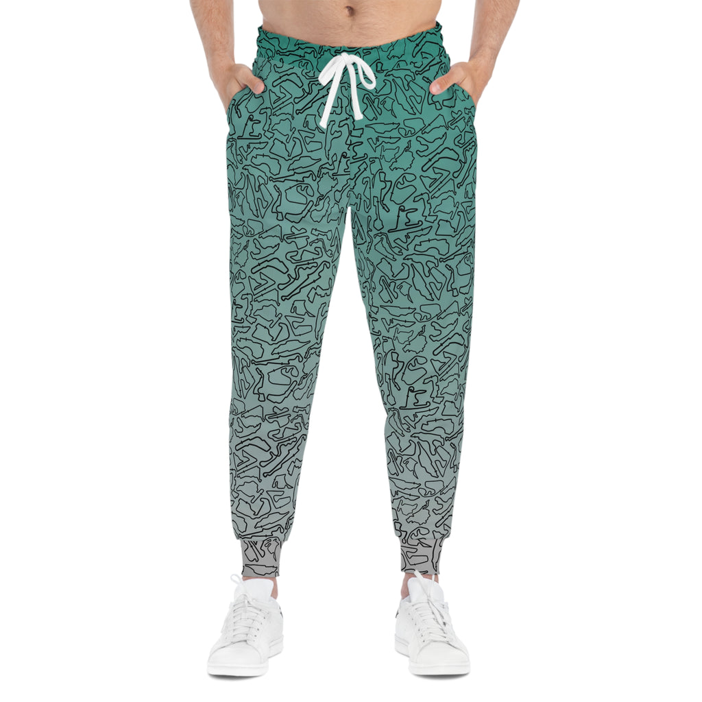 Black teal to silver Track Joggers, Casual Lounge