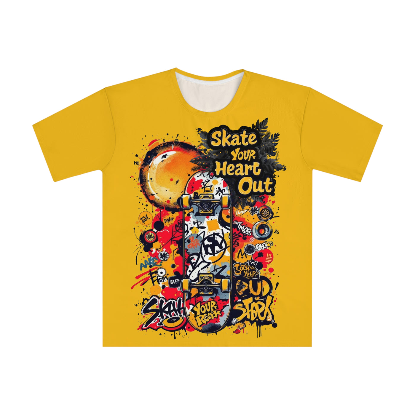 Skate Your Heart Out, Unisex Graphic Tee,  Yellow
