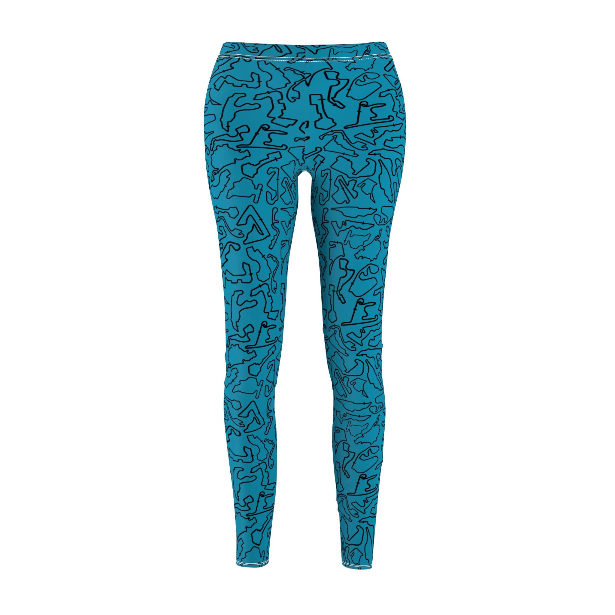 Track Teal Casual Leggings
