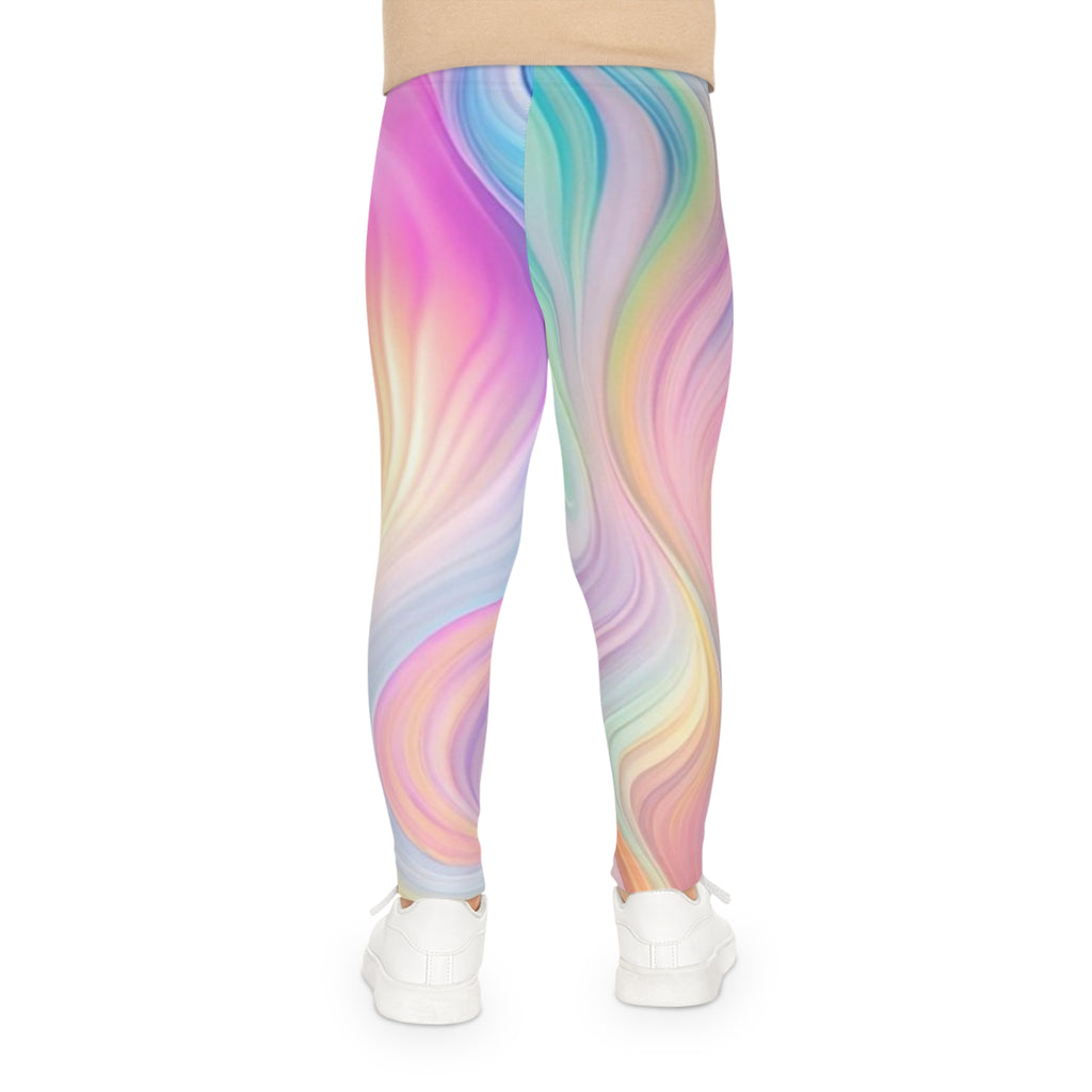 Kids Swirl Leggings | Colorful Rainbow AOP Leggings for Girls, Playful Activewear, Fashionable Dancewear, Gift for Kids