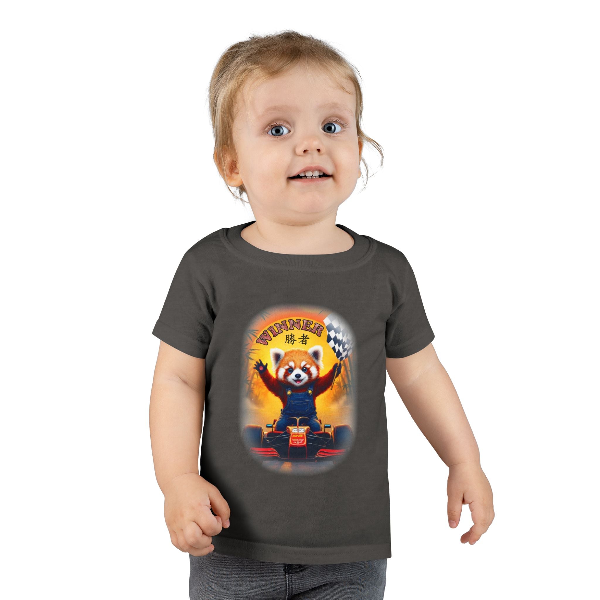 Playful red Panda Driving Toddler T-Shirt | Cute Kids Graphic Tee for Fun Adventures