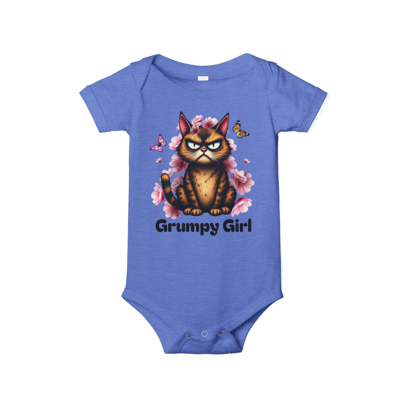 Ka-Ching Grumpy Girl Infant Onesie, Cute Baby Bodysuit.