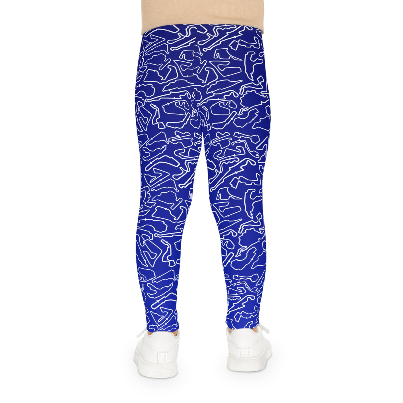 White Blue Track print Blue kids Leggings, Activewear, Fashionable