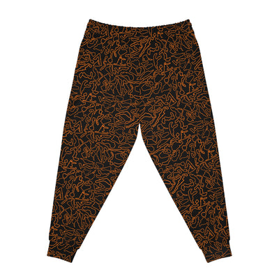 Orange black Track Camo unisex Joggers, Casual Lounge