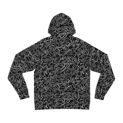 White Black Track Camo print unisex Graphic Hoodie, Unique Streetwear Pullover, Cozy Lounge Wear