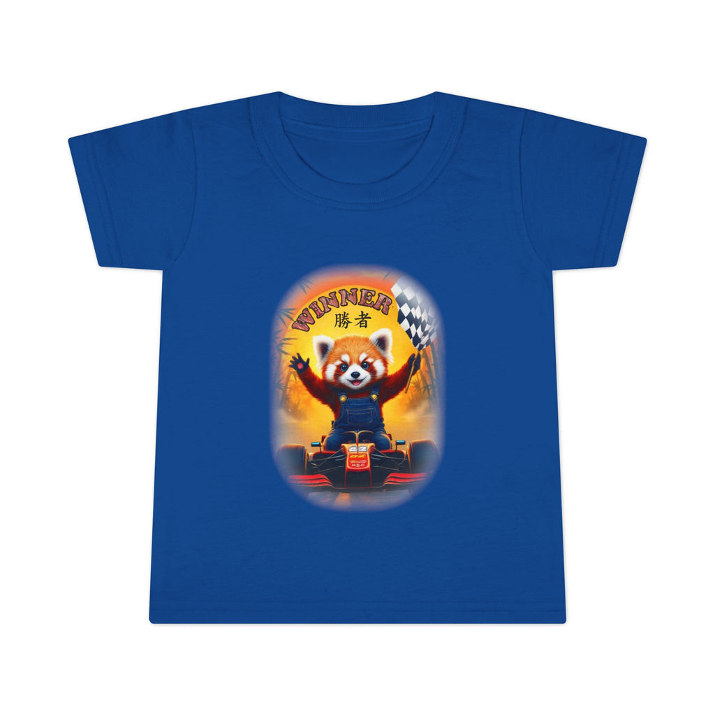 Playful red Panda Driving Toddler T-Shirt | Cute Kids Graphic Tee for Fun Adventures