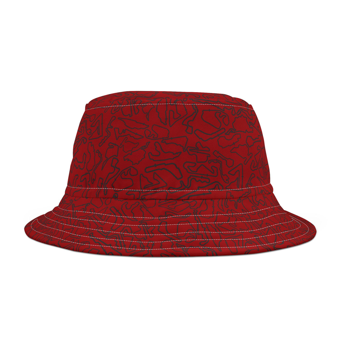 Dark Red Track Camo Bucket hat , Festival Fashion, Gift for Fashion Lovers, AOP Design