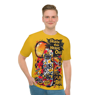 Skate Your Heart Out, Unisex Graphic Tee,  Yellow