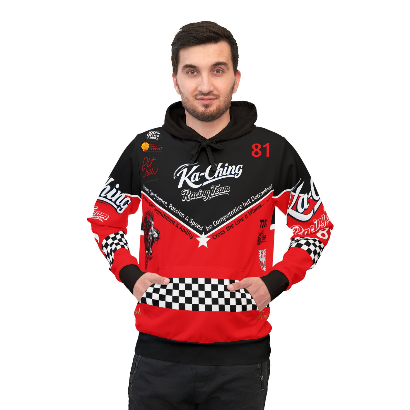 Ka-Ching Racing Hoodie unisex Motorsport Fans Red