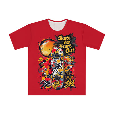 Skate Your Heart Out, Unisex Graphic Tee, Red