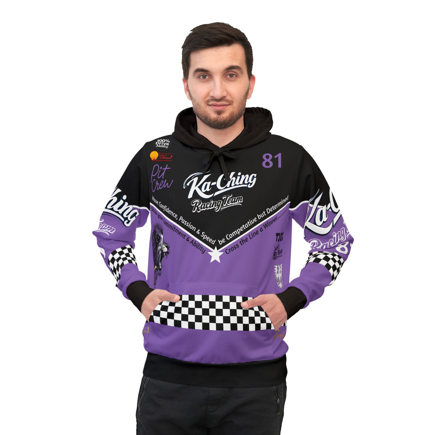 Ka-Ching Racing Hoodie unisex Motorsport Fans Purple