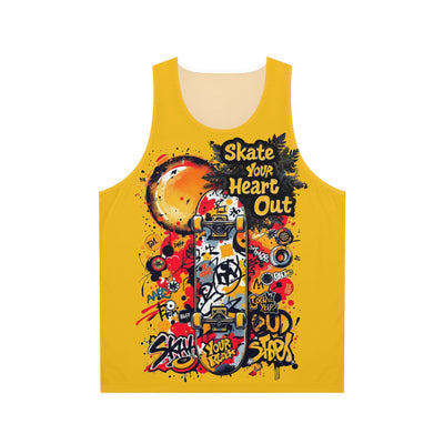 Skate Your Heart Out, Tank Vest, Yellow