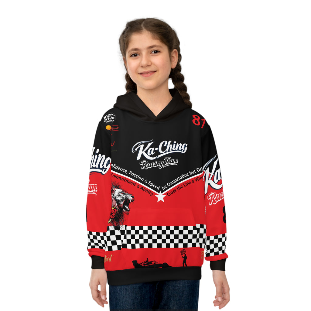 Ka-Ching Racing Kids unisex Motorsport Fans Red Hoodie