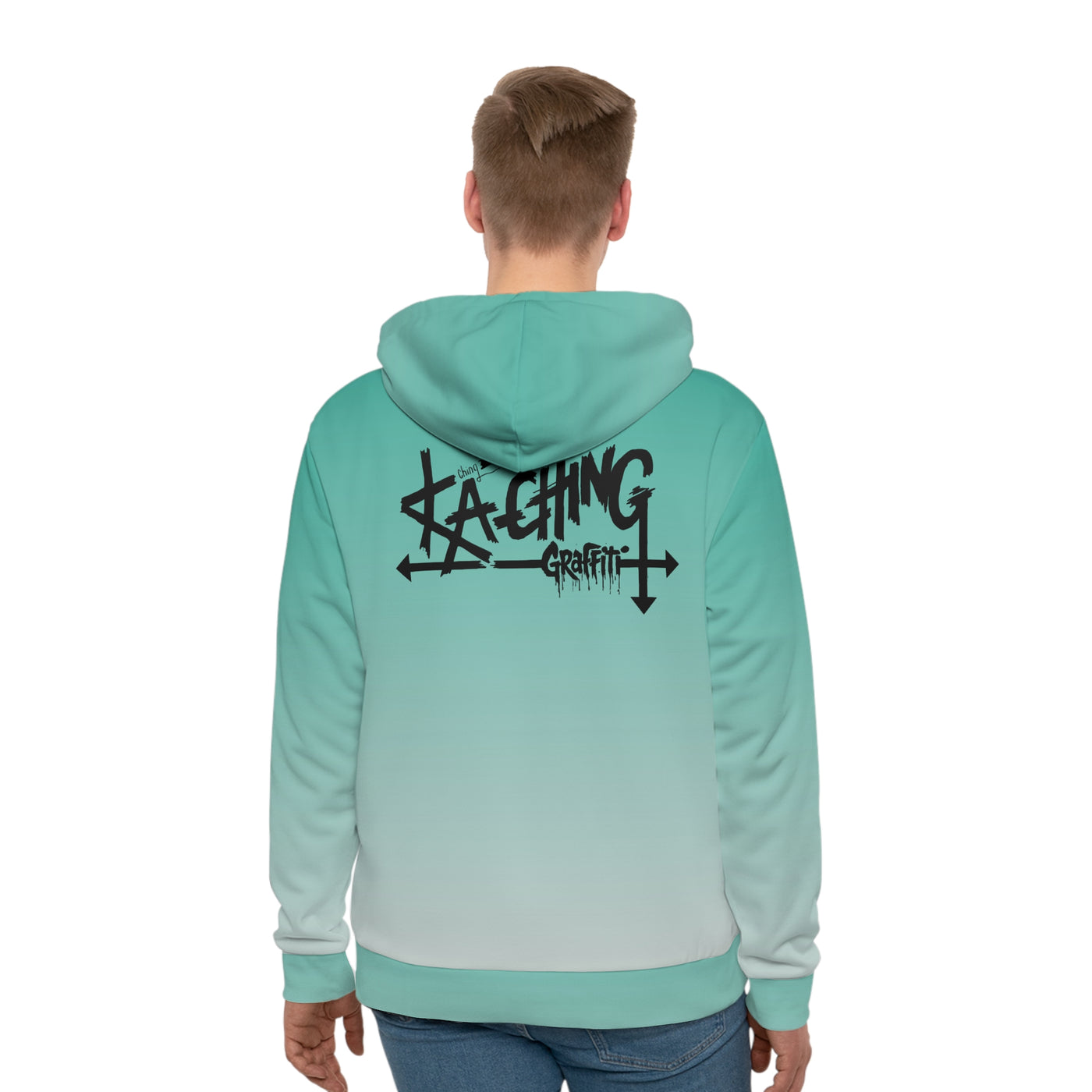Ka-Ching Graffiti Unisex, Streetwear Sweatshirt, Gift for Artists, Casual Wear, Graphic Hoodie, Stylish White