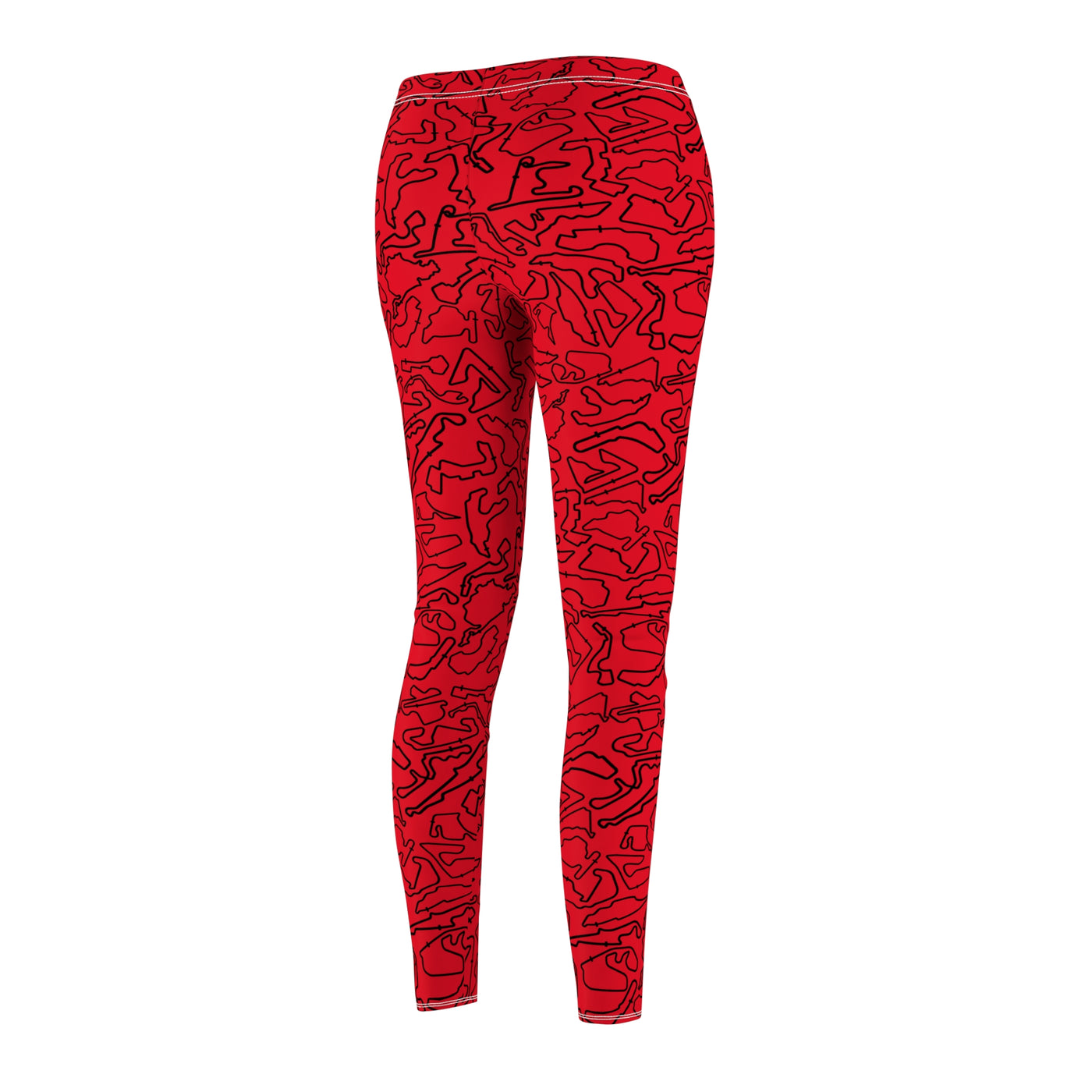 Black Red Track Casual Leggings