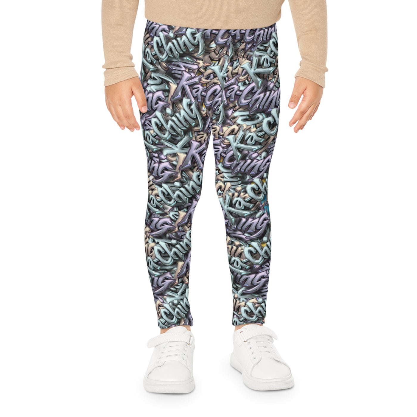 Ching Print Leggings, Playful Activewear, Fashionable, Gift for Kids