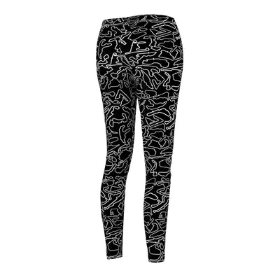 White Black Track Casual Leggings