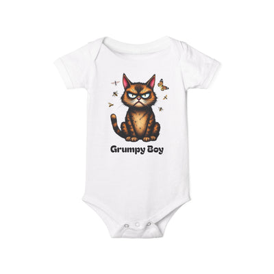 Ka-Ching Grumpy Boy Infant Onesie, Cute Baby Bodysuit.