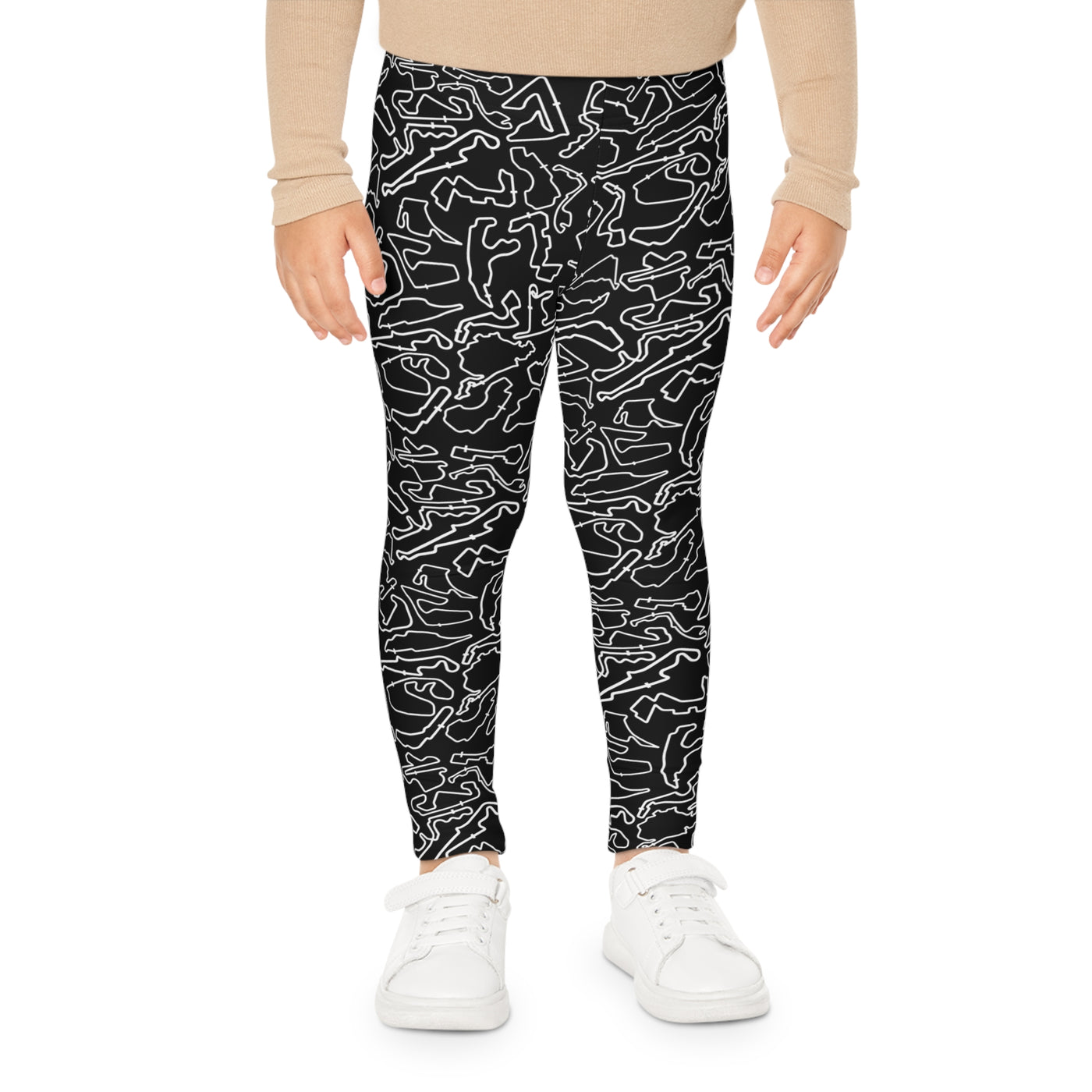 Track print Black kids Leggings, Activewear, Fashionable