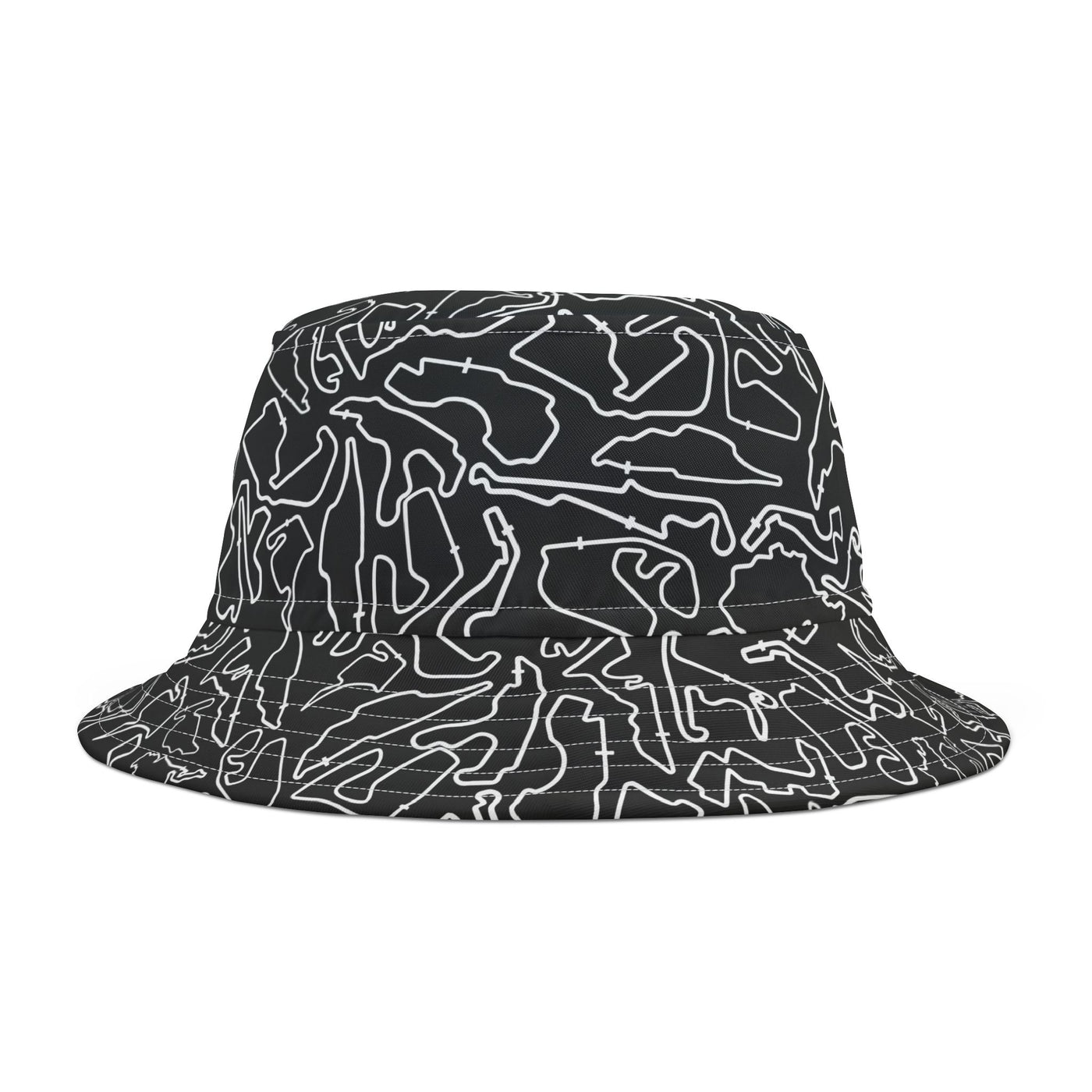 White Black Track Camo black bucket hat , Festival Fashion, Gift for Fashion Lovers, AOP Design