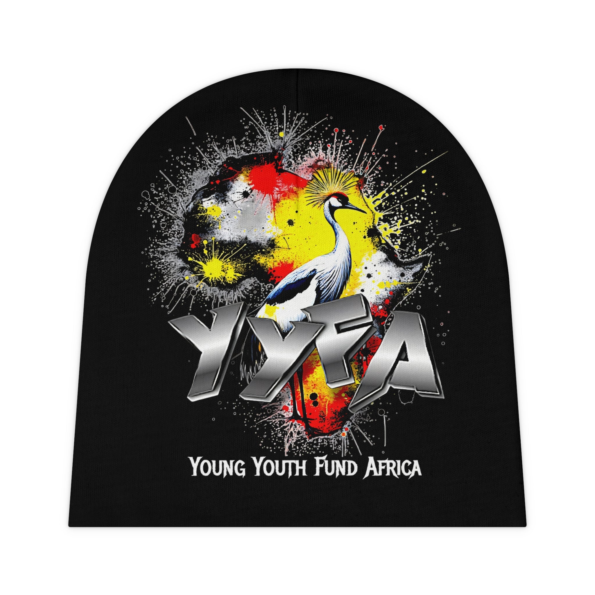 Baby Beanie — Young Youth Fund Africa (YYFA) Logo Beanie with African Map & Crested Crane