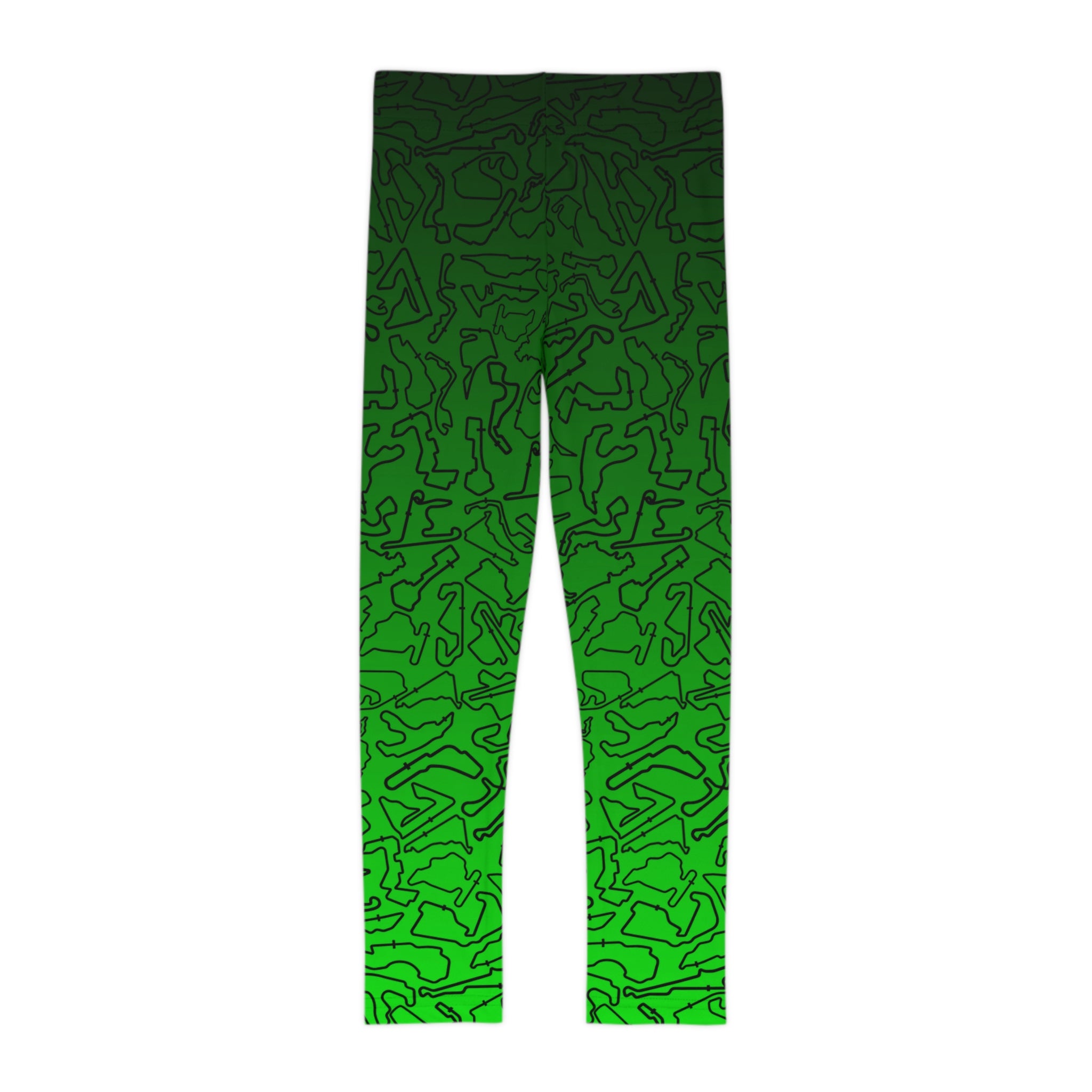Track print Dark to light Green kids Leggings, Activewear, Fashionable