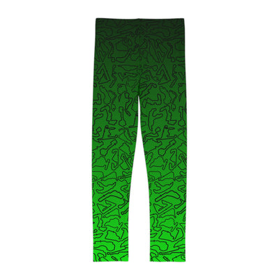 Track print Dark to light Green kids Leggings, Activewear, Fashionable