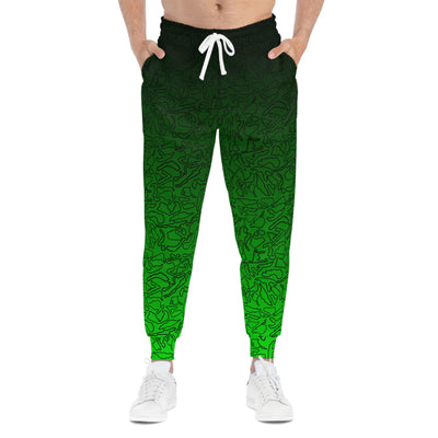 Black dark to light Green Track Camo unisex Joggers, Casual Lounge