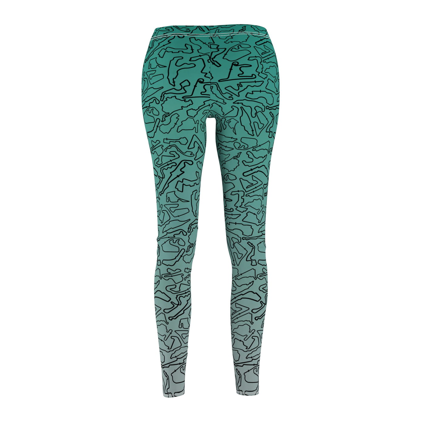 Black teal silver Track Casual Leggings