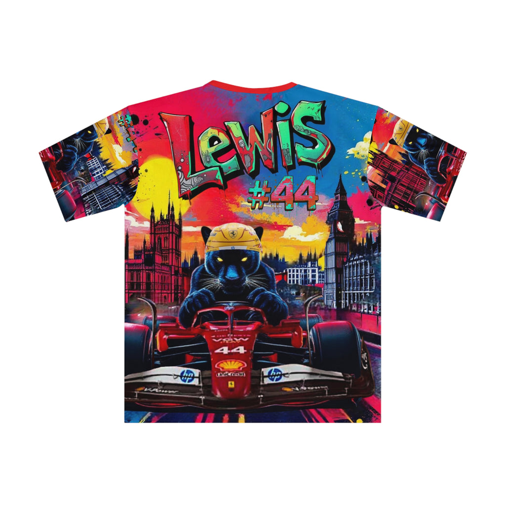 LH #44-Shirt - Colorful Racing Design with UK Backdrop - Perfect for Motorsport Fans
