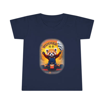 Playful red Panda Driving Toddler T-Shirt | Cute Kids Graphic Tee for Fun Adventures