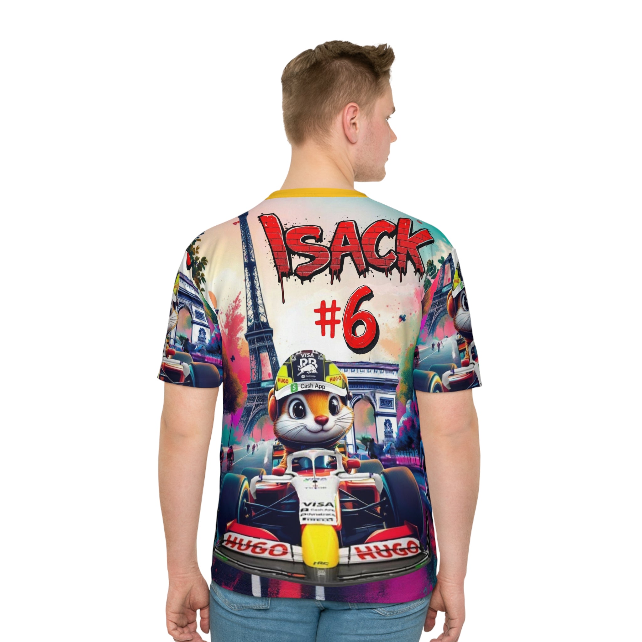 #6 Loose T-Shirt - Colorful Racing Design with Paris Backdrop - Perfect for Motorsport Fans