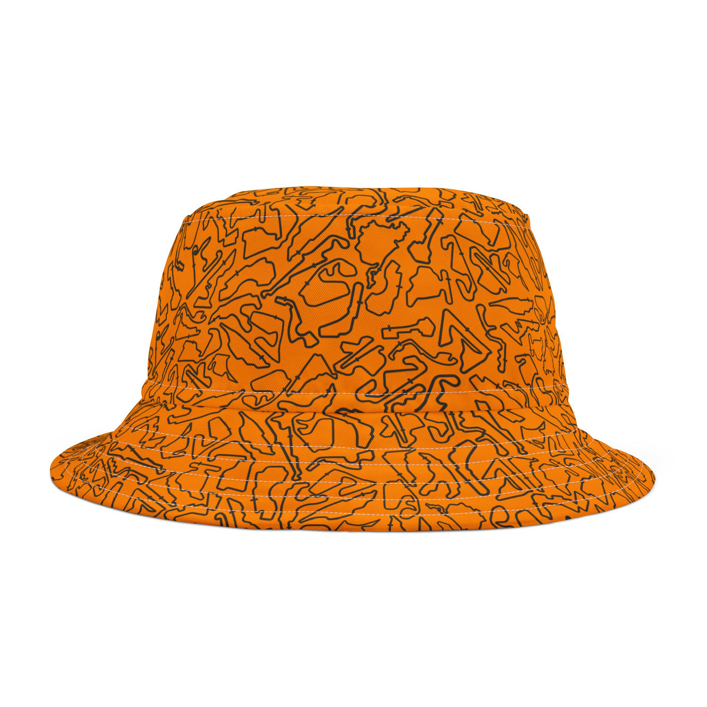 Orange Track Camo Bucket hat, Festival Fashion, Gift for Fashion Lovers, AOP Design