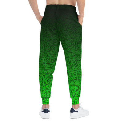 Black dark to light Green Track Camo unisex Joggers, Casual Lounge