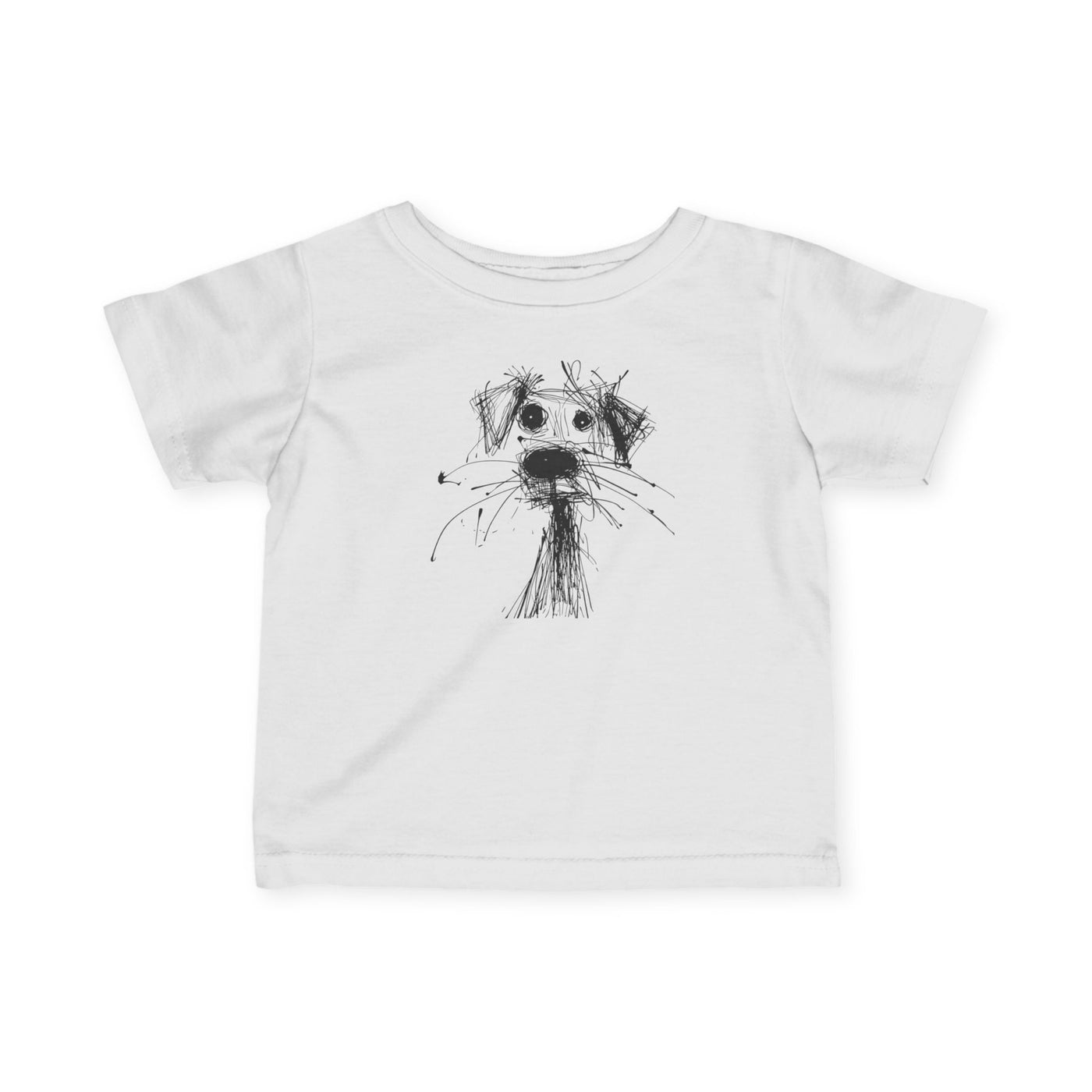 Cute Dog Illustration Infant Tee, Baby Apparel,