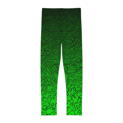Track print Dark to light Green kids Leggings, Activewear, Fashionable