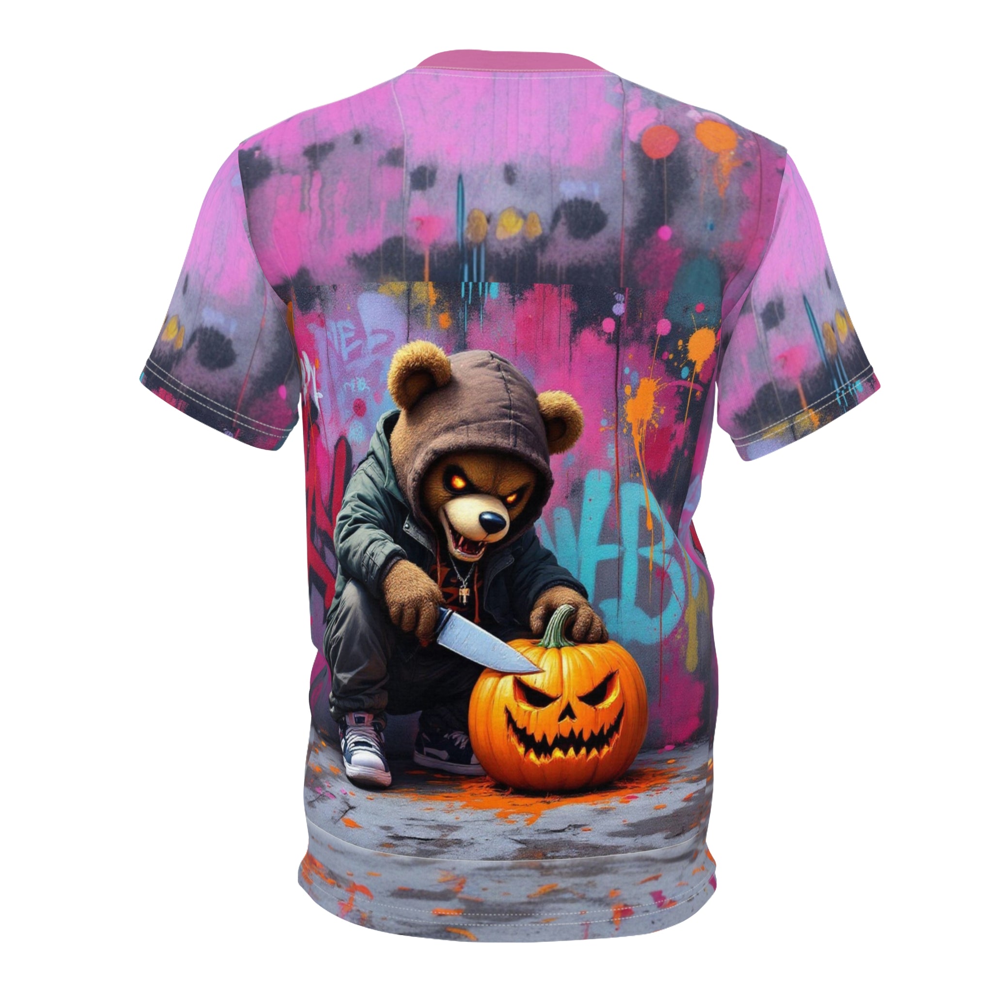 Graffiti Bear carves pumpikn A Unisex Tee