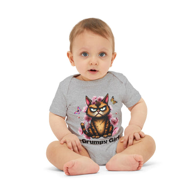 Ka-Ching Grumpy Girl Infant Onesie, Cute Baby Bodysuit.