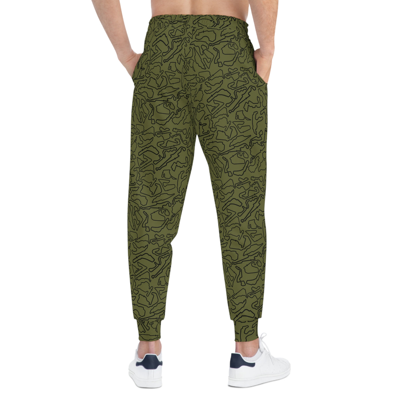 Black Army green Track Camo unisex Joggers, Casual Lounge