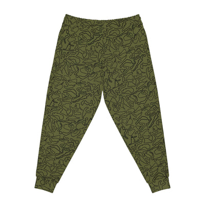 Black Army green Track Camo unisex Joggers, Casual Lounge