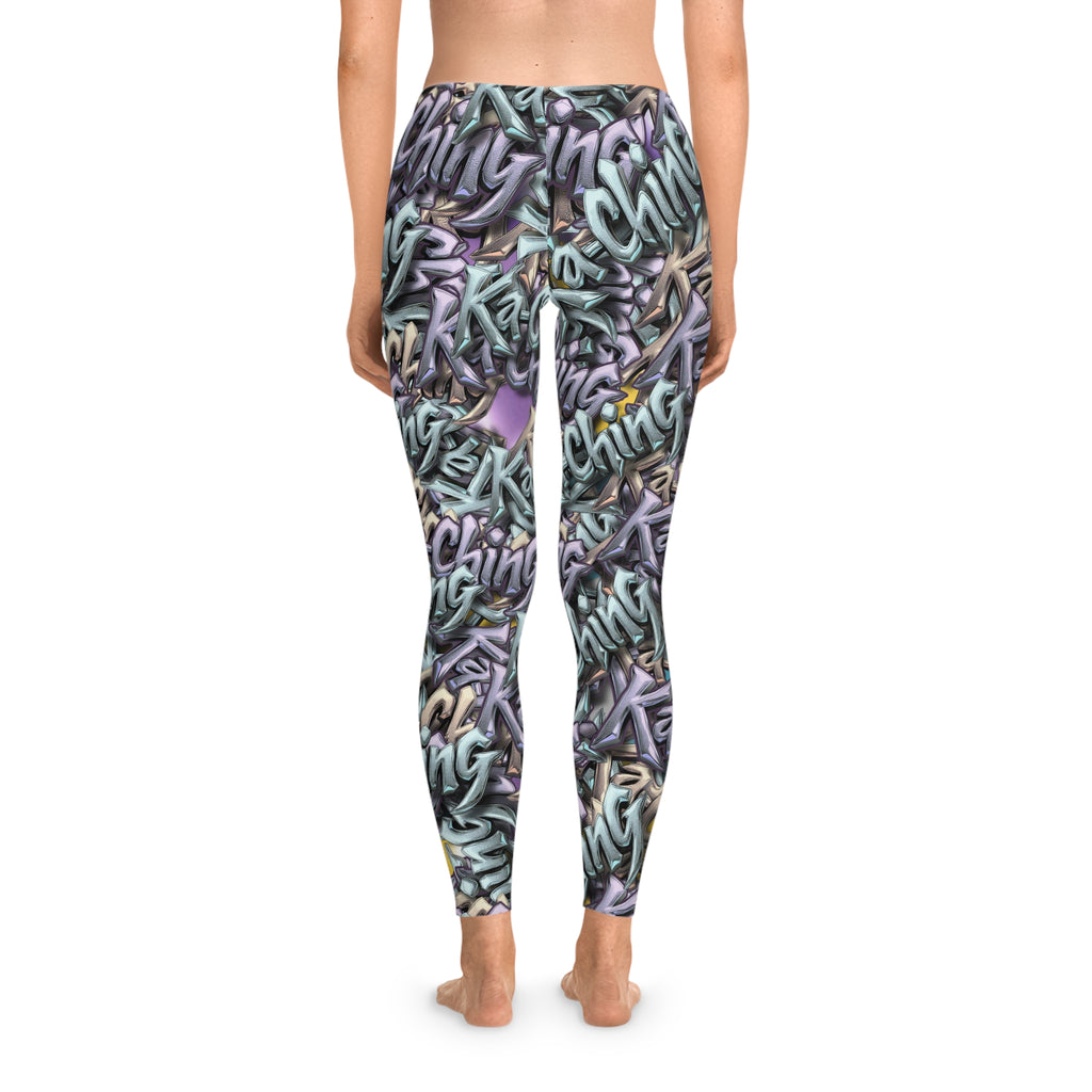 Ching Print Stretchy Pilates/Yoga pants for a Comfortable & Fun exercise session.