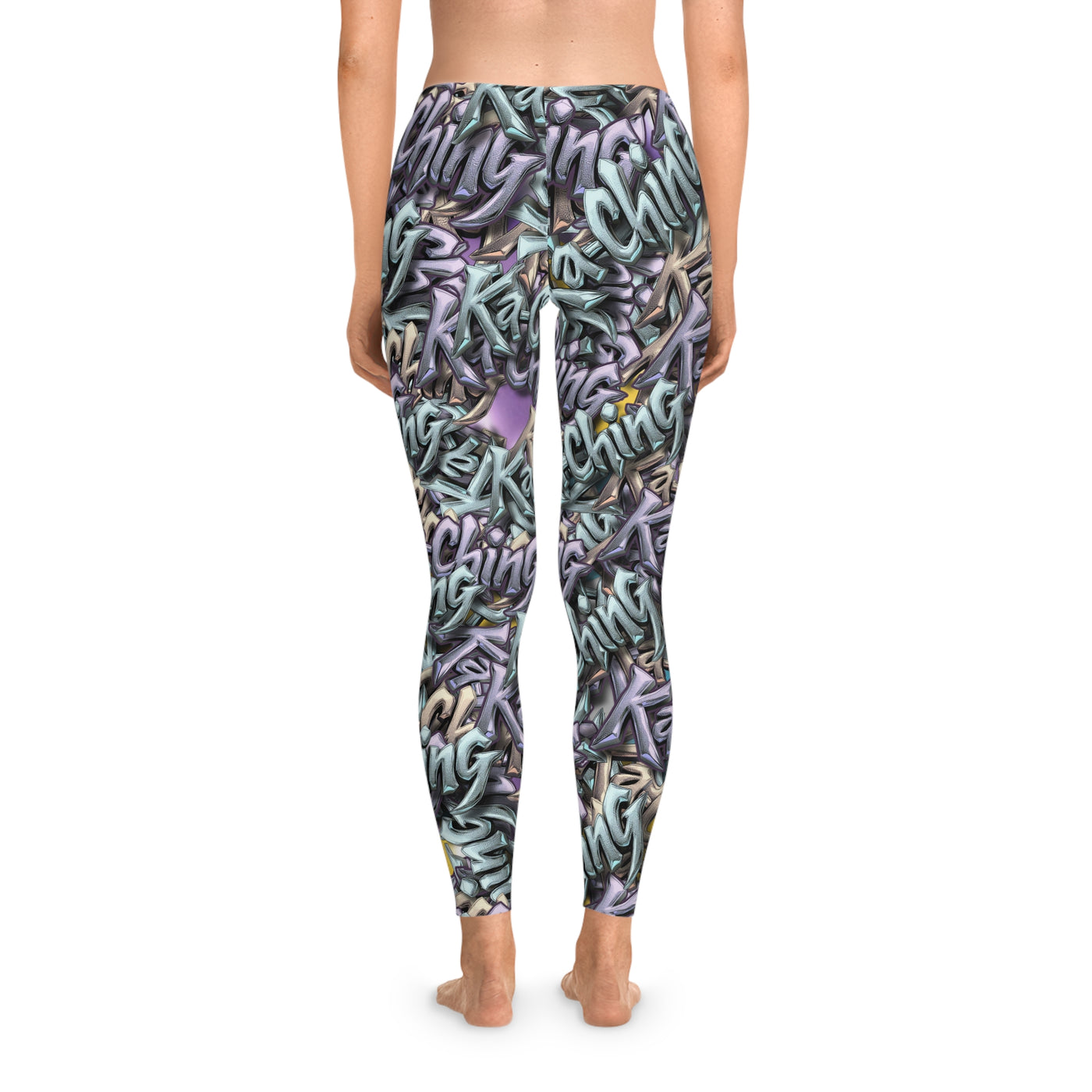 Ching Print Stretchy Pilates/Yoga pants for a Comfortable & Fun exercise session.