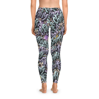 Ching Print Stretchy Pilates/Yoga pants for a Comfortable & Fun exercise session.