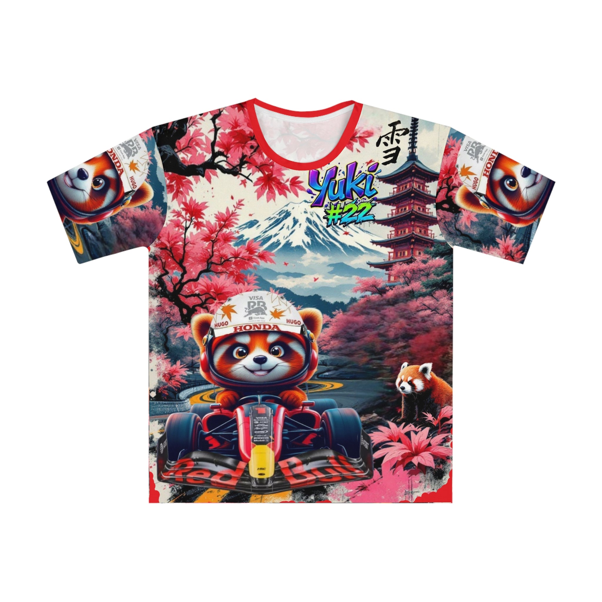 #22 Loose T-Shirt - Colorful Racing Design with Japanese Backdrop - Perfect for Motorsport Fans