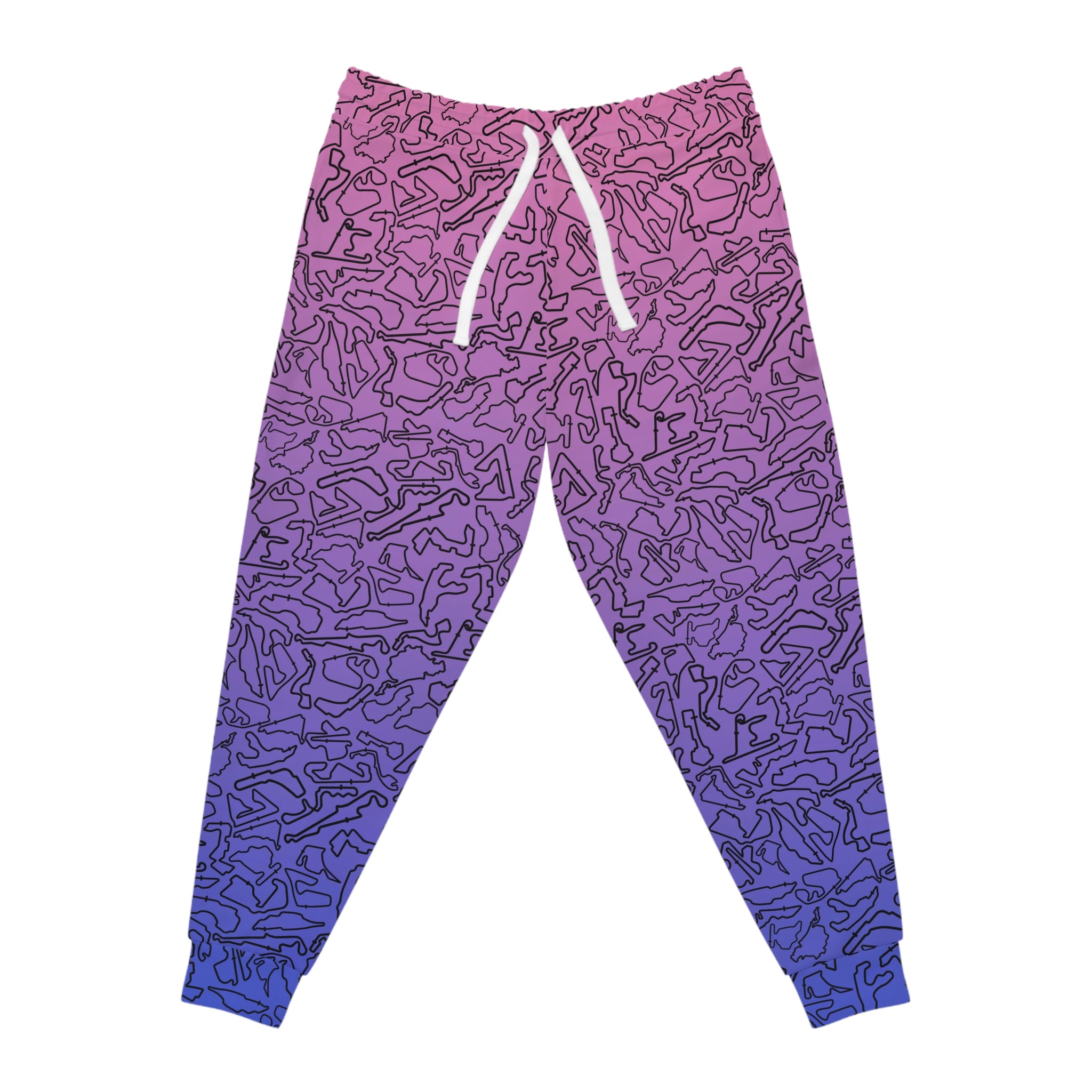 Black pink/Blue Track Camo unisex Joggers, Casual Lounge