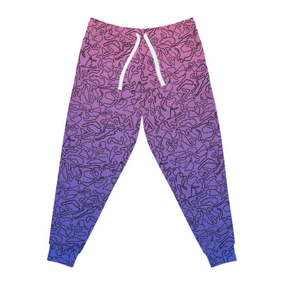 Black pink/Blue Track Camo unisex Joggers, Casual Lounge