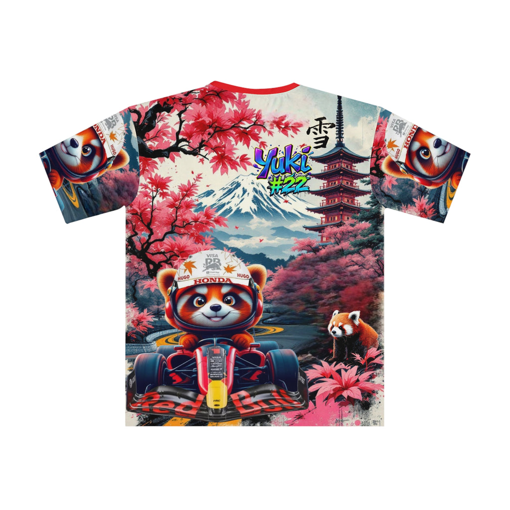Yuki unisex Loose T-Shirt - Colorful Racing Design with Japanese Backdrop - Perfect for Motorsport Fans